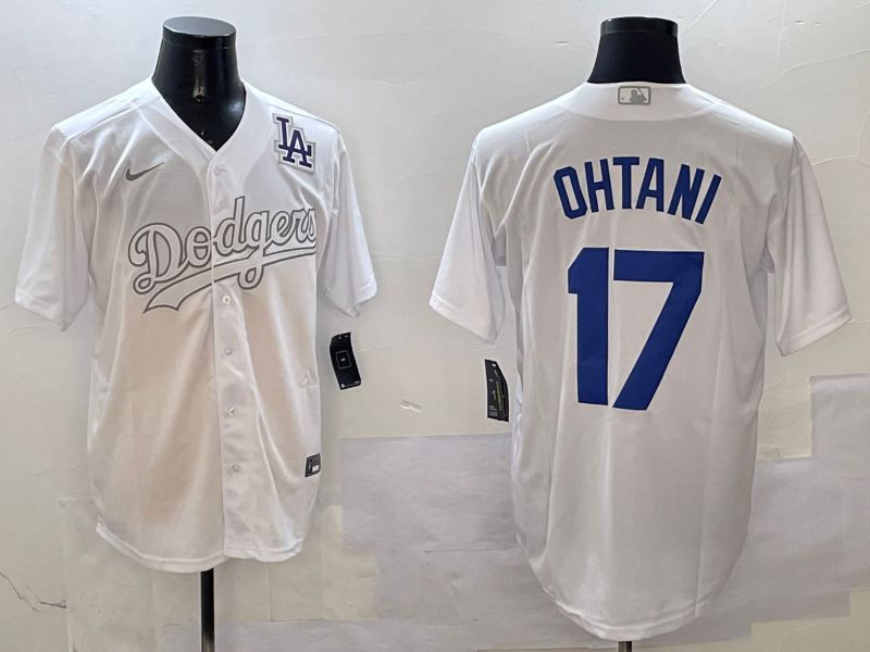 Men Los Angeles Dodgers #17 Ohtani White Fashion Edition Game 2025 Nike MLB Jersey style 6